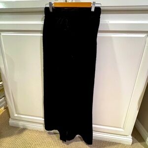 Black knit wide leg pants